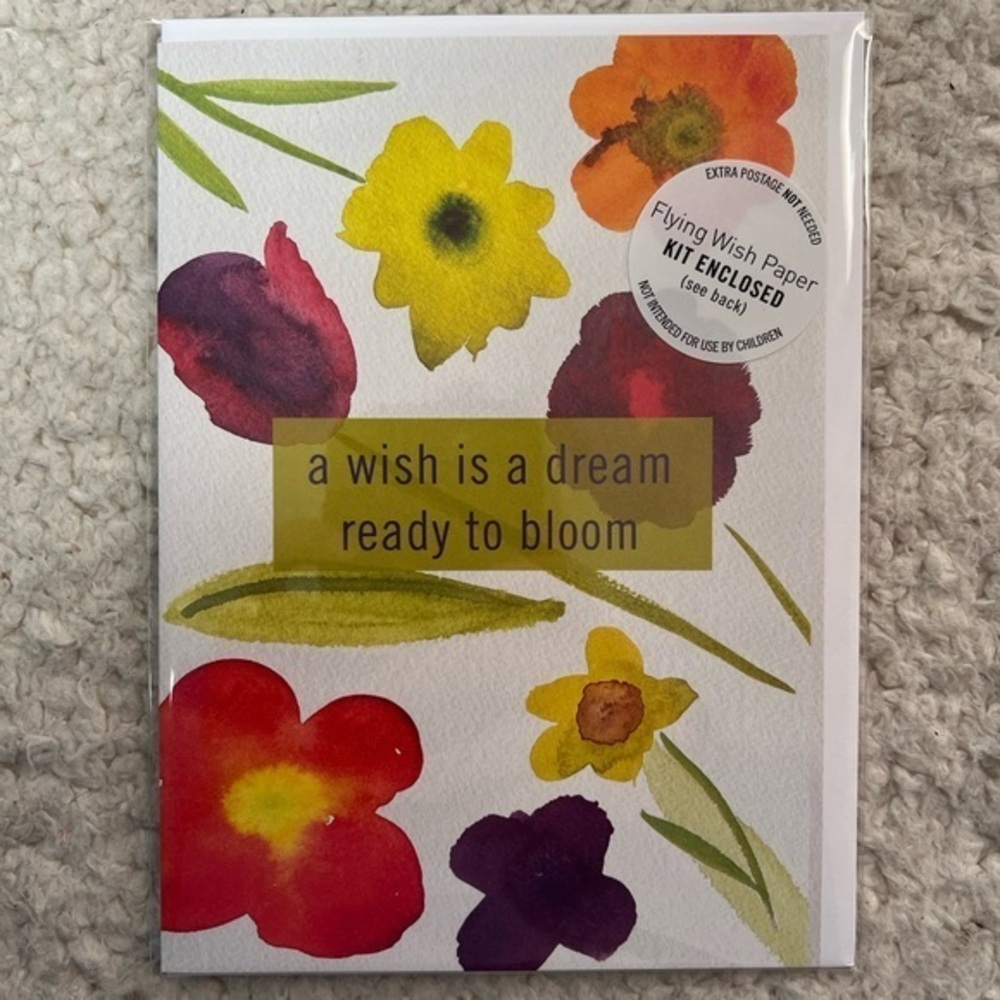 Flying Wish Paper "A Wish Is a Dream Ready to Bloom" Greeting Card Kit